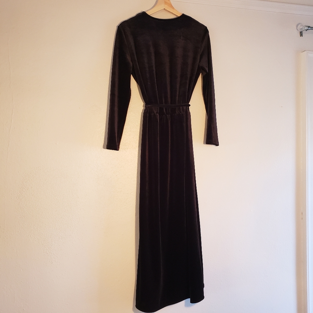 & Other Stories Black Velvet Wrap Dress sz 4 - Picture 5 of 8